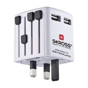 Skross World USB Charger Rejseadapter m. 2 x USB-A 12W - Hvid