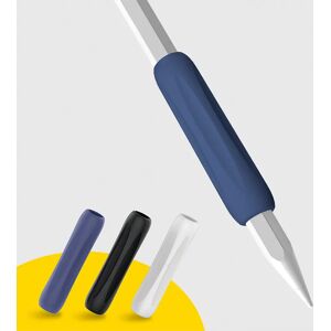 doodroo Silikone Grip Holder til Apple Pencil 1 & 2 Gen. - 3-Pak - Sort / Hvid / Blå