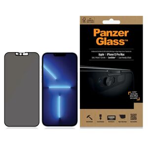 iPhone 13 Pro Max PanzerGlass AntiBacterial Skærmbeskyttelse - Dual Privacy- Case Friendly - Sort