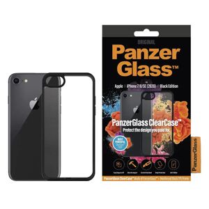 iPhone SE (2022 / 2020) / 8 / 7 / 6s / 6 PanzerGlass ClearCase Cover m. Sorte Kanter