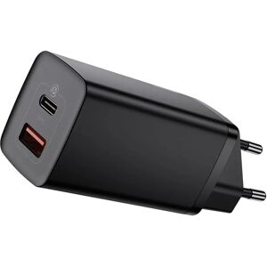 Baseus 65W GaN² Lite PD Vægoplader USB-C & USB-A - Sort