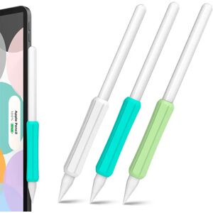 Stoyobe Silikone Holder til Apple Pencil 1/2 & Huawei M-Pencil - 3-Pak - Hvid / Turkis / Grøn