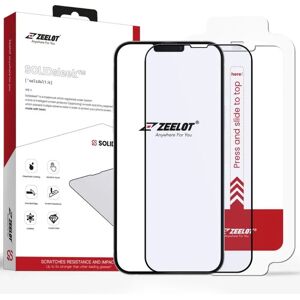 iPhone 13 Mini Zeelot SOLIDsleek Anti Blue Ray Skæmbeskyttelse m. Installationssæt - Case Friendly - Sort Kant