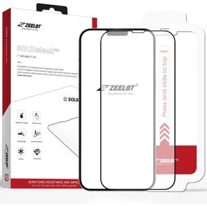 iPhone 13 Mini Zeelot SOLIDsleek Anti Glare Skæmbeskyttelse m. Installationssæt - Case Friendly - Sort Kant