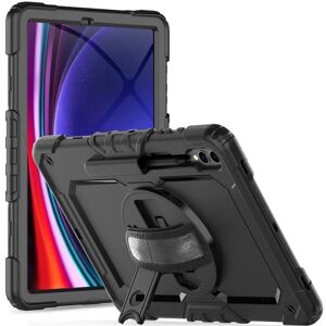 Samsung Galaxy Tab S9+ (Plus) Tech-Protect Solid360 Håndværker Cover m. Beskyttelsesfilm, Håndholder & Skulderstrop - Sort