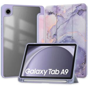 Samsung Galaxy Tab A9 Tech-Protect SC Hybrid Cover m. Pencil Holder - Violet Marble / Gennemsigtig