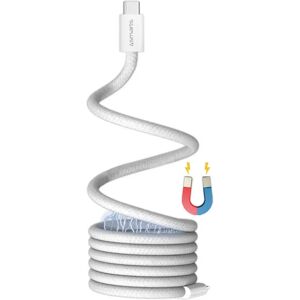 4smarts Magnetisk RollUp USB-C til USB-C Kabel 100W PD - 1.5m - Hvid