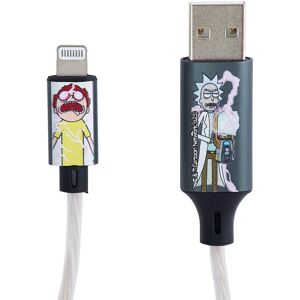 Rick & Morty Light Up 10W USB-A til Lightning Kabel 1.2 m. - Sort / Multi