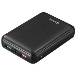Sandberg PowerBank m. 2 x USB-A QC & USB-C PD 45W - 15.000 mAh - Sort