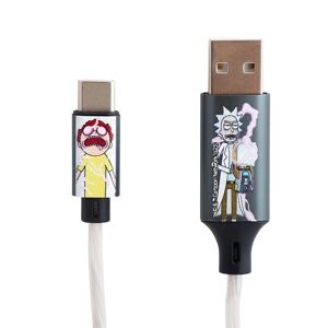 Rick & Morty Light Up USB-A til USB-C Kabel 1.2 m. - Sort / Multi