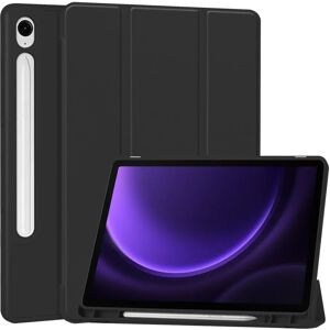 TABLETCOVERS.DK Samsung Galaxy Tab S9 FE Magnetisk Tri-Fold Læder Cover m. Pencil Holder - Sort