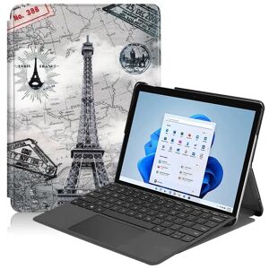 EIDERWOOD Microsoft Surface Go 4 Læder Cover m. Ståfunktion - Eiffeltårnet
