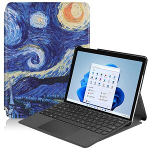 EIDERWOOD Microsoft Surface Go 4 Læder Cover m. Ståfunktion - Stjernenatten