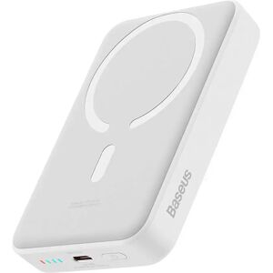 Baseus Mini 30W Magnetisk Powerbank 10.000 mAh m. USB-C PD & Qi Trådløs Opladning - MagSafe Kompatibel - Hvid