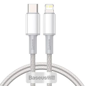 Baseus High Density 20W PD USB-C til Lightning Kabel - 1m - Hvid