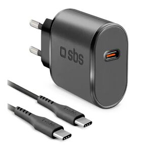 SBS 15W Vægoplader Sæt m. USB-C AFC & USB-C Kabel - Sort