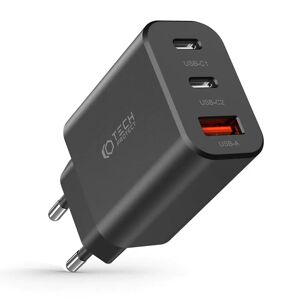 Tech-Protect Network 30W Vægoplader m. 2 x USB-C & 1 x USB-A - Sort