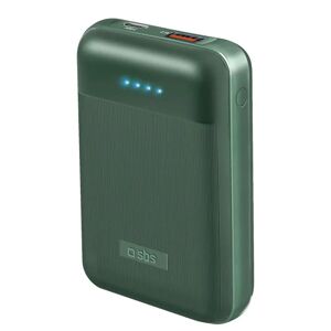 SBS T-BOX 20W PD Powerbank m. USB-A & USB-C - 10.000 mAh - Grøn