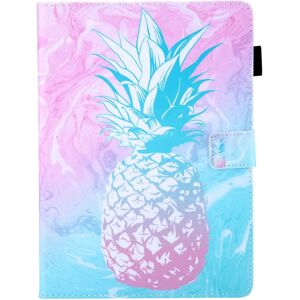 TABLETCOVERS.DK iPad Mini (2021) - Læder Flip Cover m. Pung & Print - Blå Ananas