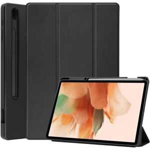 TABLETCOVERS.DK Samsung Galaxy Tab S7 FE Tri-fold Flip Cover m. Vågeblus Funktion - Sort