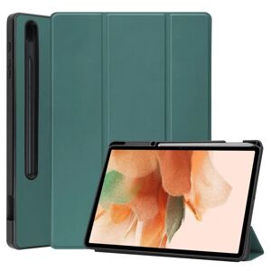TABLETCOVERS.DK Samsung Galaxy Tab S7 FE Tri-fold Flip Cover m. Vågeblus Funktion - Grøn