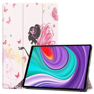 TABLETCOVERS.DK Lenovo Pad Pro Tri-Fold Læder Cover - Blomsterpige