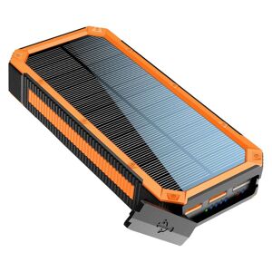 Lippa Solcelle PowerBank 20.000 mAh 20W 1 x USB-C & 3 x USB-A - Sort / Orange