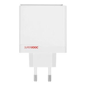 OnePlus Supervooc 100W Dual Vægoplader USB-A / USB-C PD m. USB-C kabel 1 meter - Hvid