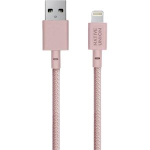 Native Union Belt Kabel USB-A til Lightning m. Læderspænde 1.2 m. - Rose