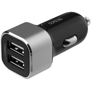 Deltaco 17W Biloplader 2 x USB-A - Sort