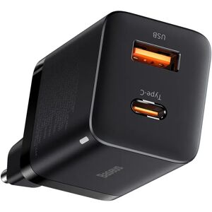 Baseus 30W Super Si Pro Vægoplader USB-C & USB-A - Sort