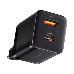 Baseus 30W Super Si Pro Vægoplader USB-C & USB-A - Sort