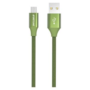 GreyLime Braided USB-A til Micro USB Kabel 1 m. - Grøn