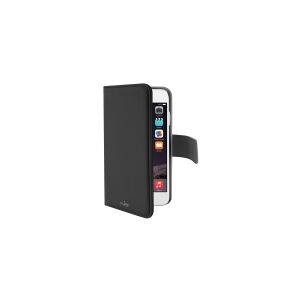 PURO Detachable - Back cover til mobiltelefon - læder mønster - sort - for Apple iPhone 7/8 SE (2020)
