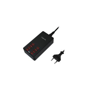 2direct LogiLink Table Charger - Strømforsyningsadapter - 44 Watt - 8.8 A - 8 output-stikforbindelser (8 x 4 pin USB Type A) - sort