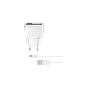 JA Micro A/S CL oplader 220-240V - iPhone Ligthtning 10W 2i1, m/adapter & data/ladekabel