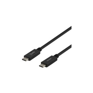 DELTACO - USB-kabel - USB-C (han) til USB-C (han) - USB 3.1 Gen 2 - 5 A - 1 m - USB Power Delivery (5 A, 100 W) - sort