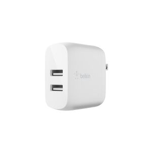 Belkin Components Belkin BoostCharge - Strømforsyningsadapter - 24 Watt - QC 3.0 - 2 output-stikforbindelser (USB) - hvid