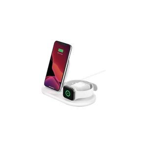 Belkin Components Belkin BoostCharge - Trådløs opladningsstander - 7.5 Watt - hvid - for Apple AirPods  AirPods Pro  iPhone 11, 12, 7, 8, SE, X, XR, XS, XS Max  Watch