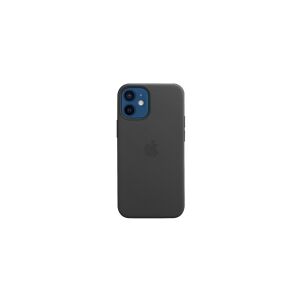 Apple - Bagsidecover til mobiltelefon - med MagSafe - læder - sort - for iPhone 12 mini
