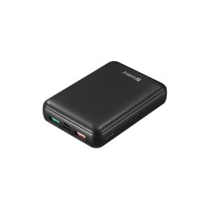 Sandberg - Powerbank - 15000 mAh - 55.5 Wh - 45 Watt - 4.5 A - PD, QC 3.0 - 3 output-stikforbindelser (2 x USB, 24 pin USB-C) - på kabel: USB-C