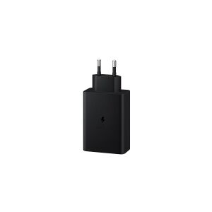 Samsung EP-T6530 - Strømforsyningsadapter - 65 Watt - 3 A - PD 3.0, SFC 2.0 - 3 output-stikforbindelser (USB, 2 x USB-C) - sort