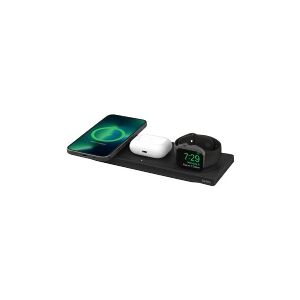 Belkin Components Belkin BoostCharge Pro 3-in-1 - Trådløs opladningspude - Fast Charge - sort - for Apple AirPods  AirPods Pro  iPhone 12, 13  Watch