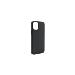 PURO Icon - Bagsidecover til mobiltelefon - flydende silikone - sort - 6.1 - for Apple iPhone 12, 12 Pro