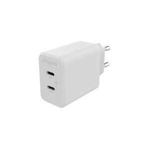 ZAGG mophie speedport 45 - Strømforsyningsadapter - 45 Watt - Fast Charge, PD - 2 output-stikforbindelser (24 pin USB-C) - hvid - Europa