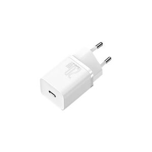 Baseus - Strømforsyningsadapter - 20 Watt - 3 A - PD 3.0 (24 pin USB-C) - på kabel: Lightning - hvid