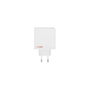 OnePlus SUPERVOOC - Strømforsyningsadapter - dual ports - 100 Watt - 9.1 A - SuperVOOC, VOOC, PD/PPS, Quick Charge - 2 output-stikforbindelser (USB, 24 pin USB-C) - hvid