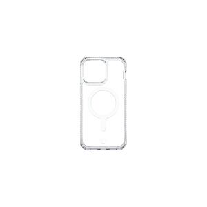 ITSKINS HYBRID_R // CLEAR - Bagsidecover til mobiltelefon - grov - MagSafe-kompatibel - MagSafe-kompatibilitet - 100 % genbrugt materiale - gennemsigtig - for Apple iPhone 14 Pro Max