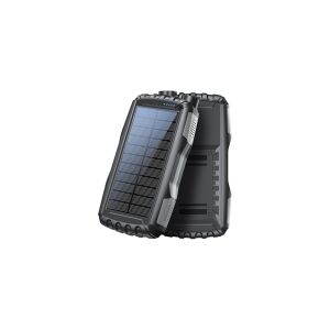 DENVER PSO-20009 - Solarstrømbank - dual USB output - Li-pol - 20000 mAh - 2.1 A - 2 output-stikforbindelser (2 x USB) - på kabel: USB-C