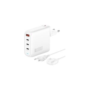 4smarts GaN FlexPro - Strømforsyningsadapter - 100 Watt - 5 A - Fast Charge, PD 2.0, PD 3.0, QC 3.0, QC 4+, AFC, Super Charge, Power Delivery 3.1, Apple 2.4A, PD/PPS - 4 output-stikforbindelser (USB, 24 pin USB-C) - hvid